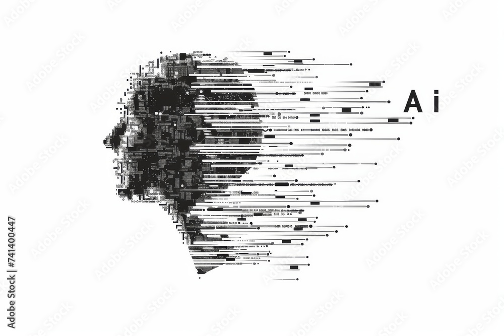 Poster ai brain chip logical reasoning. artificial intelligence high frequency circuits mind astrocytoma ax