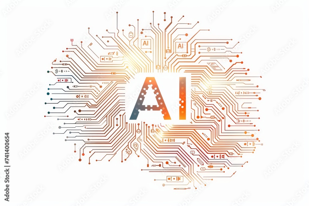 Aufkleber ai brain chip brain tumor diagnosis. artificial intelligence procedural memory mind visual inspectio