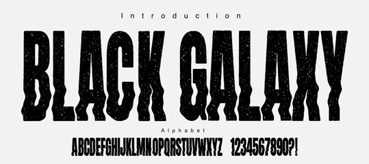 Condensed bold vector font with texture