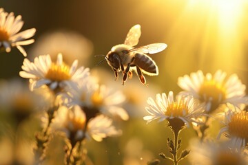 Bee in the sun. Generative AI.
