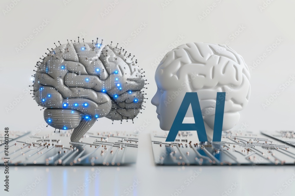 Poster ai brain chip brain function. artificial intelligence coordination problems mind dementia axon. semi