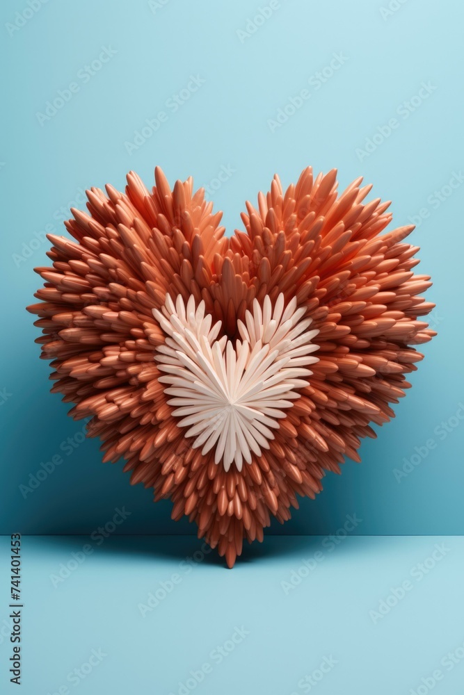 Aufkleber 3d rendering of a heart made of paper. generative ai.