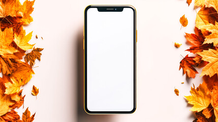 Mockup of a phone with a blank white screen