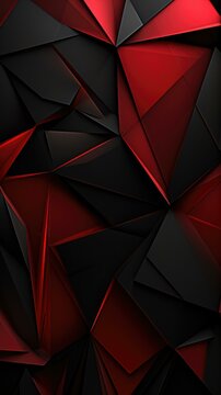 A red and black background with triangles. Generative AI.