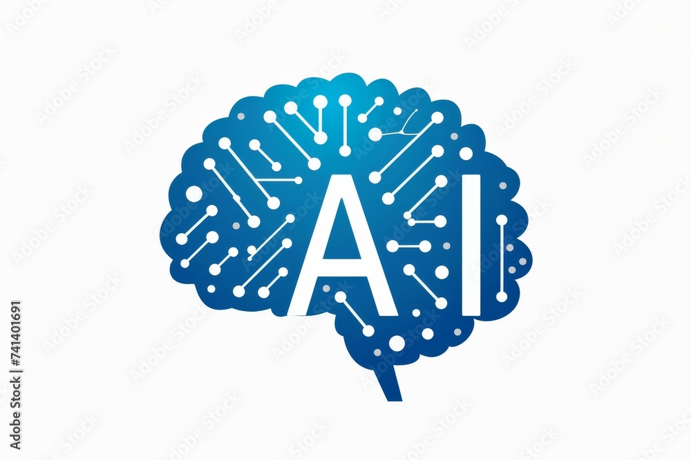 Poster ai brain chip myelin sheath. artificial intelligence optogenetics mind sign axon. semiconductor spik