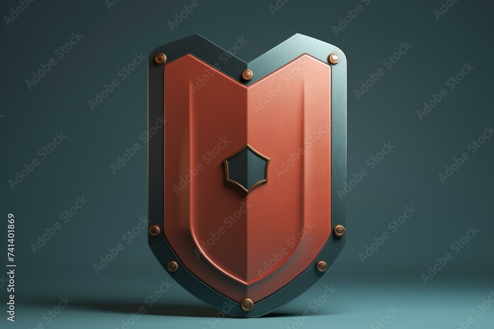 Poster an image of a red and black shield. generative ai.