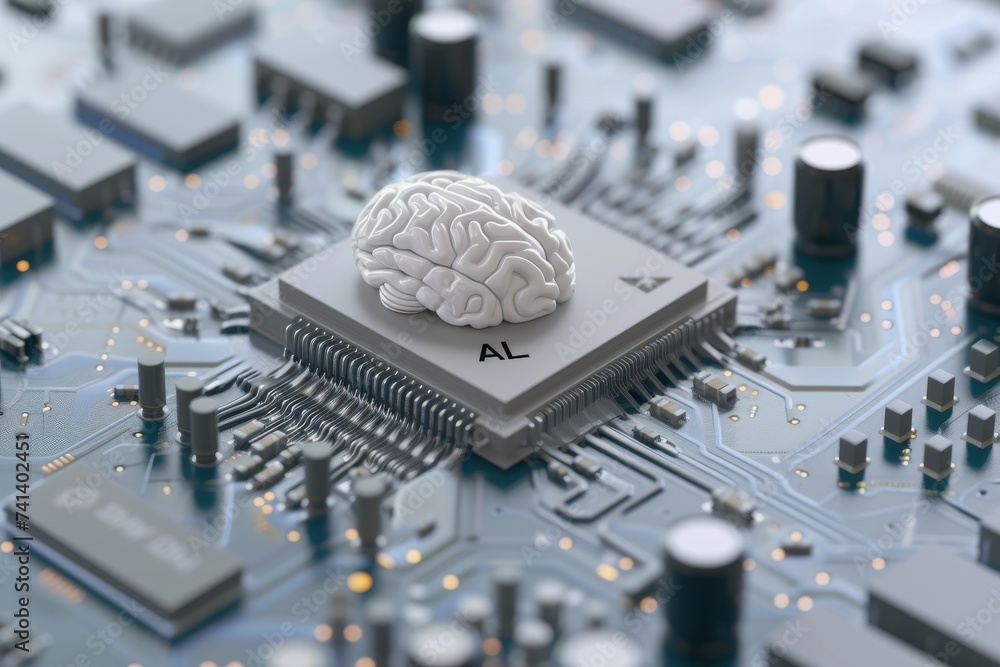Aufkleber ai brain chip computer aided detection. artificial intelligence digital health mind non ecc ram axon