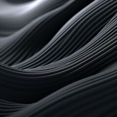 Black and white abstract background with wavy lines. Generative AI.