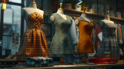 Classic tailoring showcased on dress forms with style