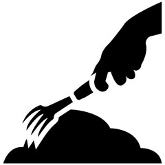 Gardener working solid icon vector 