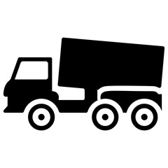 Fototapeta premium Dump truck solid vector icon 