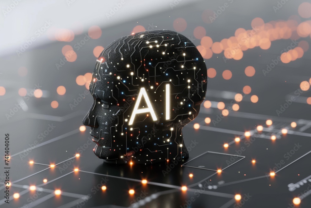 Poster ai brain chip rf interface. artificial intelligence empathy mind digital archives axon. semiconducto