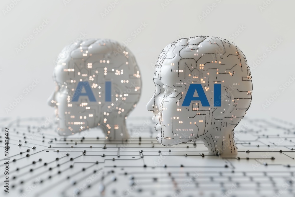 Poster AI Brain Chip neuroprosthetics. Artificial Intelligence ai privacy mind power button axon. Semiconductor data normalization circuit board autonomous vehicles