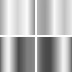 silver gradients, metal texture. Vector