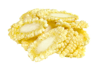 baby corn sliced isolated