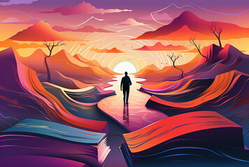 person in the mountains