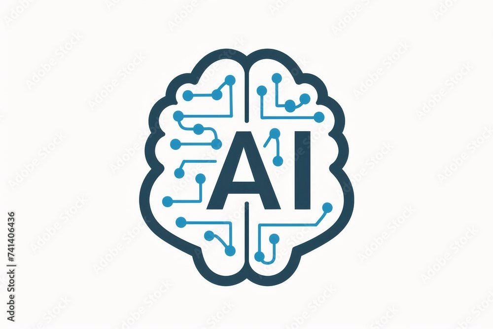 Aufkleber ai brain chip random access memory. artificial intelligence parietal lobe mind user interface axon. 