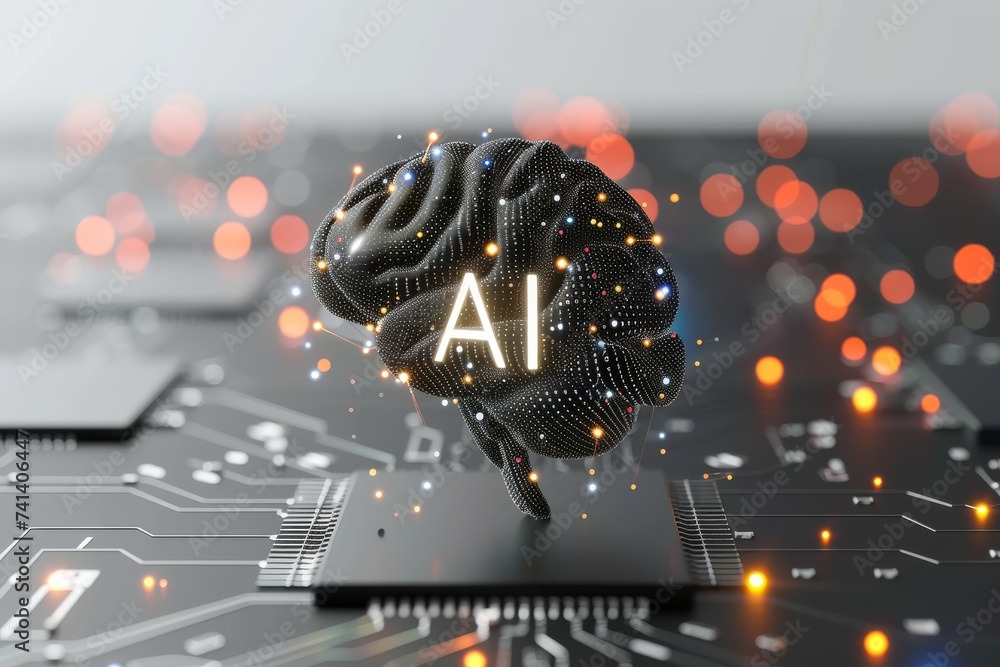 Aufkleber ai brain chip cloud development tool. artificial intelligence plasma etching mind pvd axon. semicond