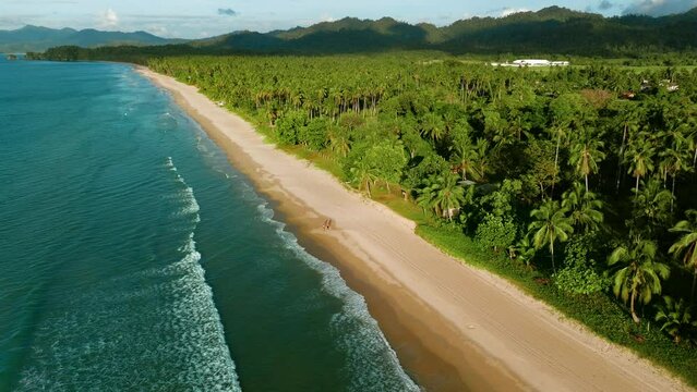 Aerial view of Long Beach, San Vicente, Palawan, Philippines.