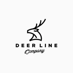  abstract elegant deer head icon logo vector design, modern logo pictogram design of abstract outline reindeer or buck with stag © Tamiline