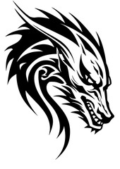 tribal wolf tribal tattoo