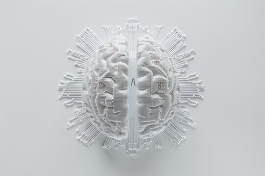 AI Brain Chip parallel processing. Artificial Intelligence basal ganglia mind recall memory axon. Semiconductor metrology circuit board memory reconsolidation