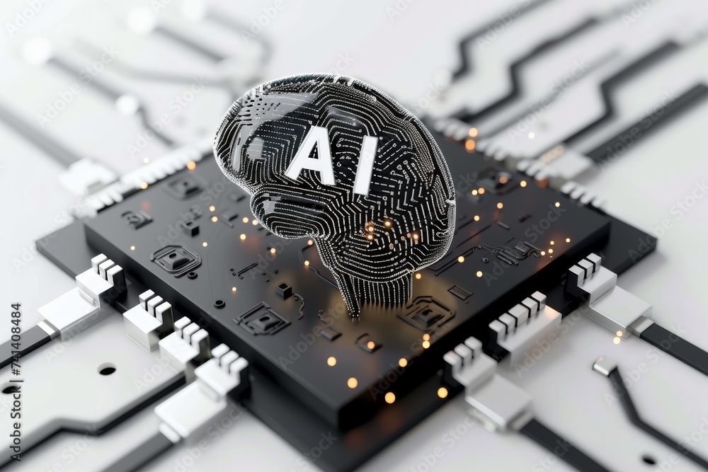 Poster ai brain chip neurotransmitter disorders. artificial intelligence deep learning ct mind memory inter