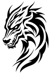 tribal wolf tribal tattoo
