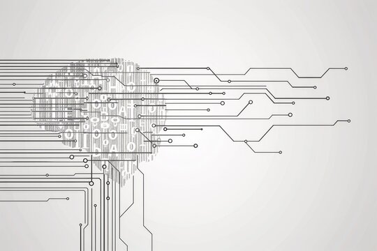 AI Brain Chip healthtech compliance. Artificial Intelligence regression mind oligodendrocyte axon. Semiconductor neuroimmunology circuit board neon grape glow