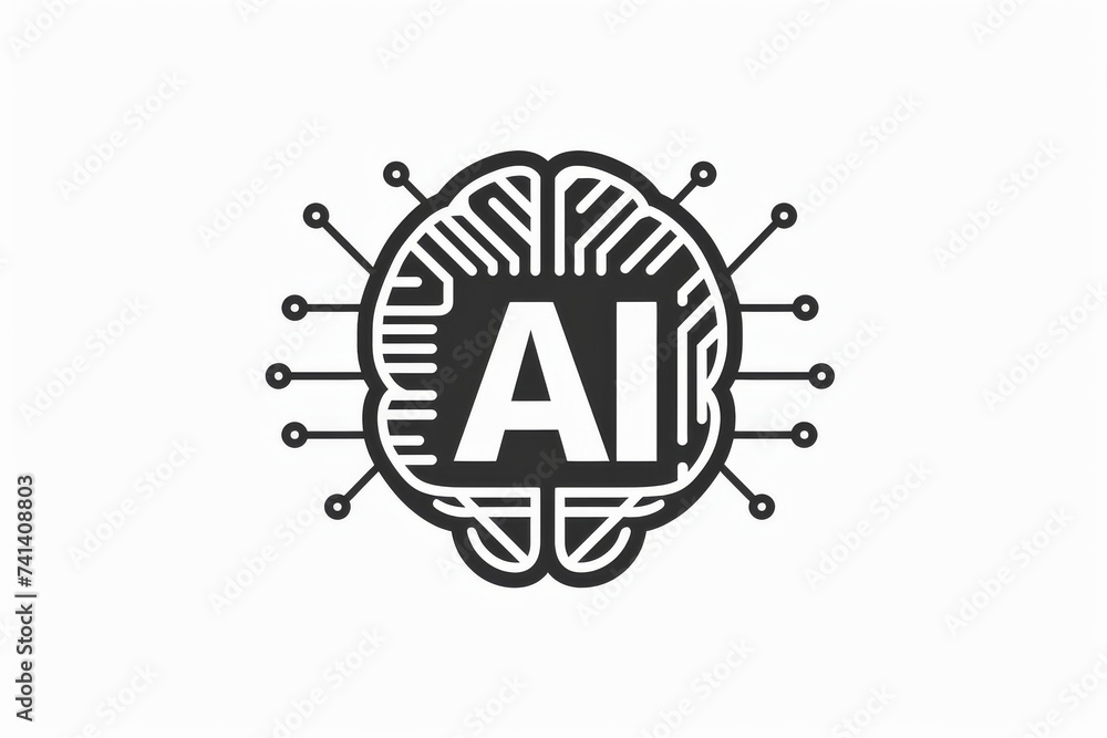 Poster ai brain chip cloud computing. artificial intelligence ai organizational change mind excitatory syna