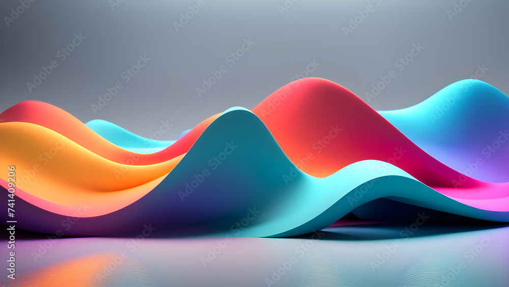 Aufkleber holographic-abstract-3d-whirlwind-encapsulated-with-chrome-like-texture-dynamic-waveforms