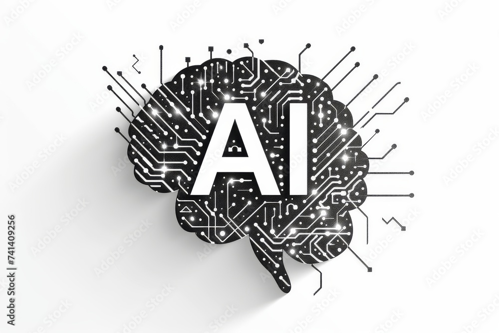 Poster ai brain chip operating system. artificial intelligence numerical analysis mind mental health axon. 