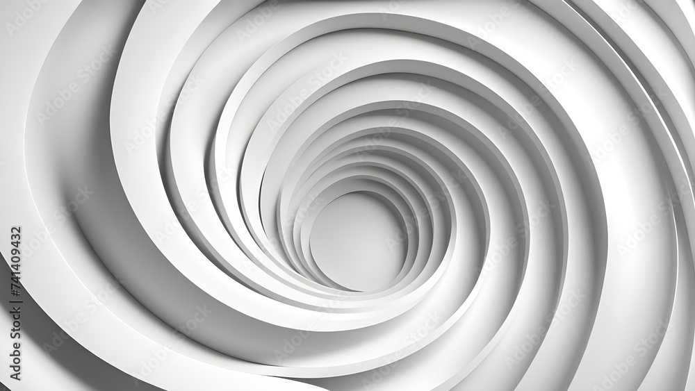Aufkleber abstract-shape-consisting-of-overlapping-circles-creating-a-wave-like-pattern-white-background-3d
