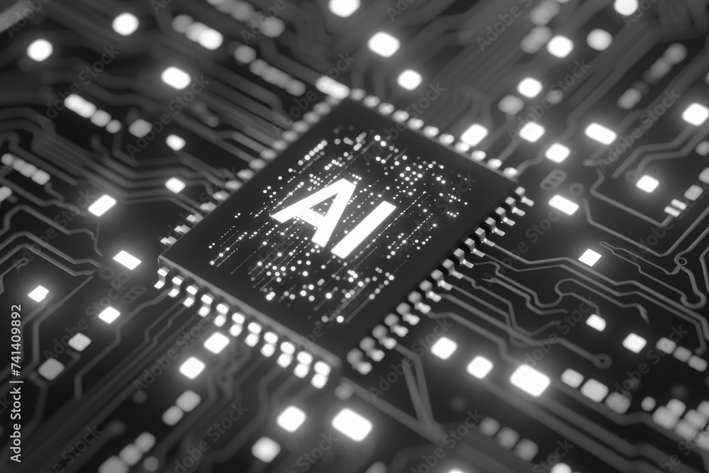Poster ai brain chip brain connectivity and memory. artificial intelligence axons mind scalability axon. se