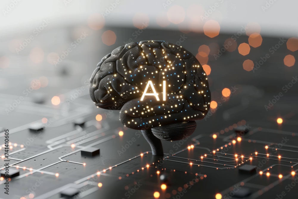 Poster ai brain chip gis. artificial intelligence electronic design automation mind goal setting axon. semi