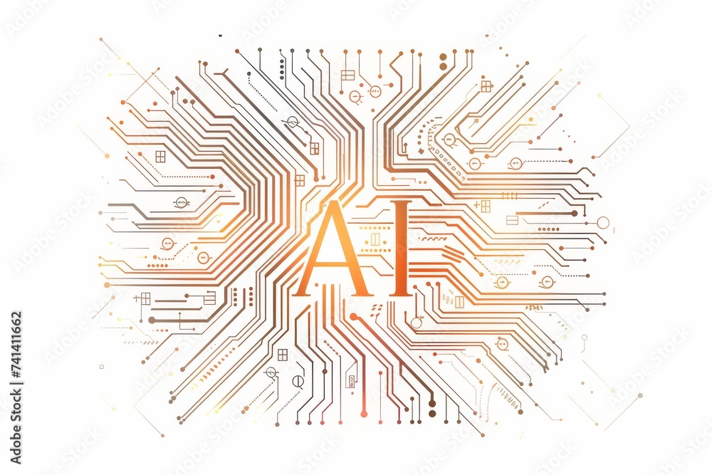 Poster ai brain chip icon format. artificial intelligence neurogenesis mind neurotechnology management axon