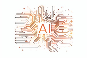 AI Brain Chip tpm. Artificial Intelligence technology node mind respiratory monitoring axon. Semiconductor medical sensors circuit board naive bayes classifier - obrazy, fototapety, plakaty