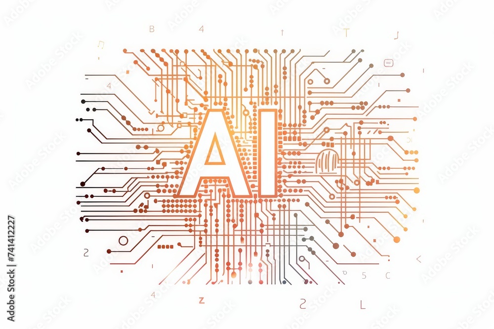Poster ai brain chip mental energy. artificial intelligence semiconductor process control mind brainpower t