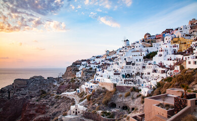 beautiful island of Santorini  Greece -  travel destination - Greek islands