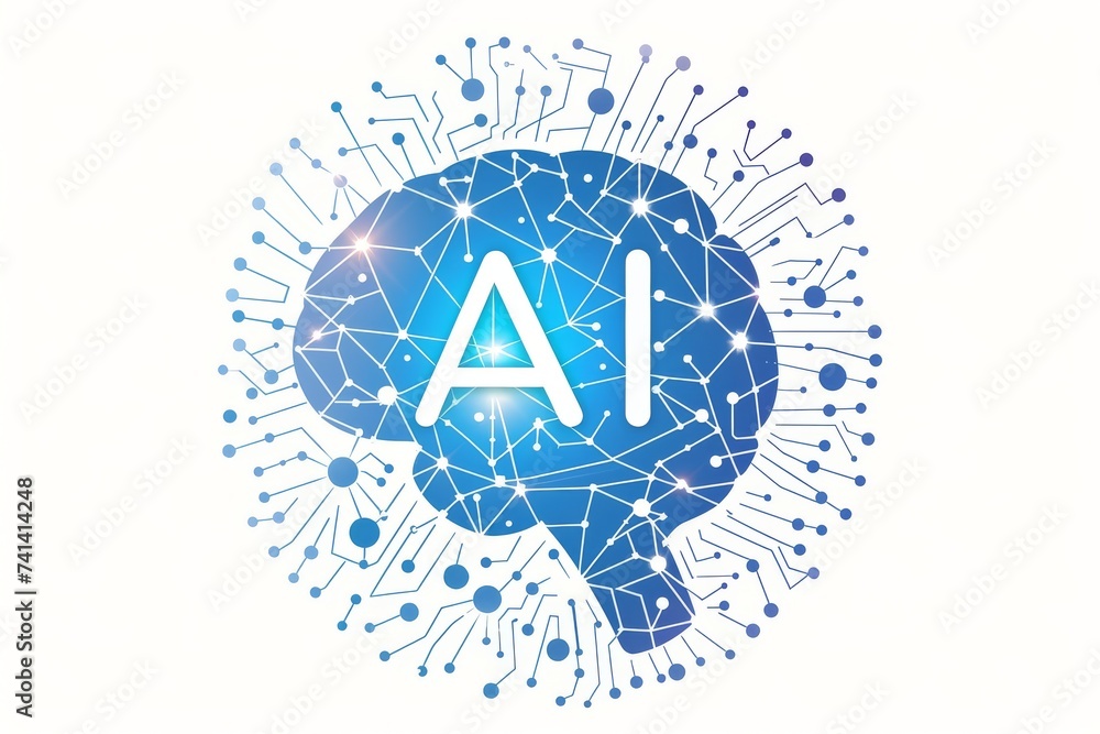 Poster ai brain chip diodes. artificial intelligence auditory cortex mind awareness practice axon. semicond