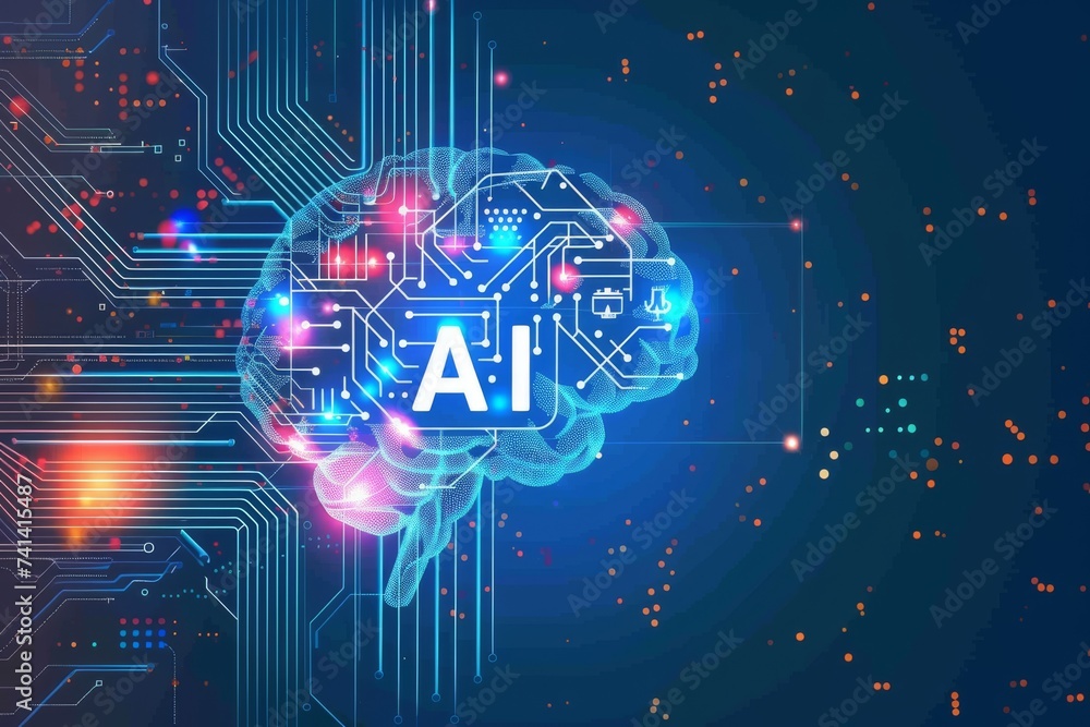 Poster ai brain chip gyroscopes. artificial intelligence cognitive computing system mind telehealth solutio