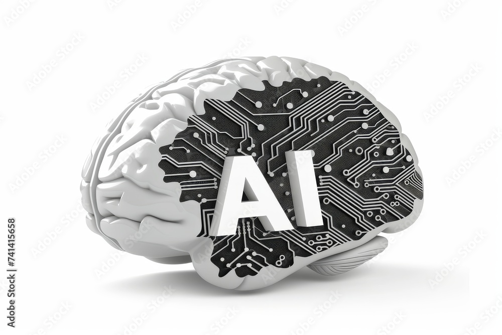 Poster ai brain chip brain inspired computing. artificial intelligence mental health practice mind neurotec