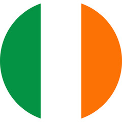 country flag button, made in Ireland circle icon, round with irish national flag colors © Liena
