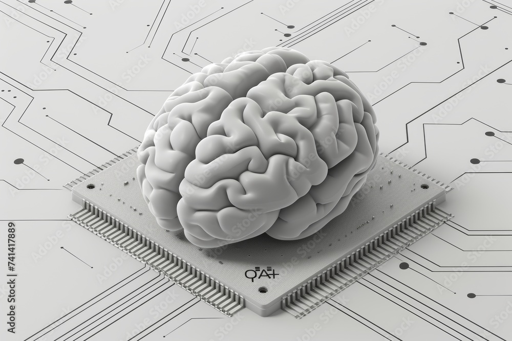 Poster ai brain chip quantum artificial intelligence. artificial intelligence nanomachines mind transactive