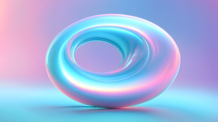 metallic-3d-fluid-shape-holographic-texture-floats-against-soft-pastel-gradient-background