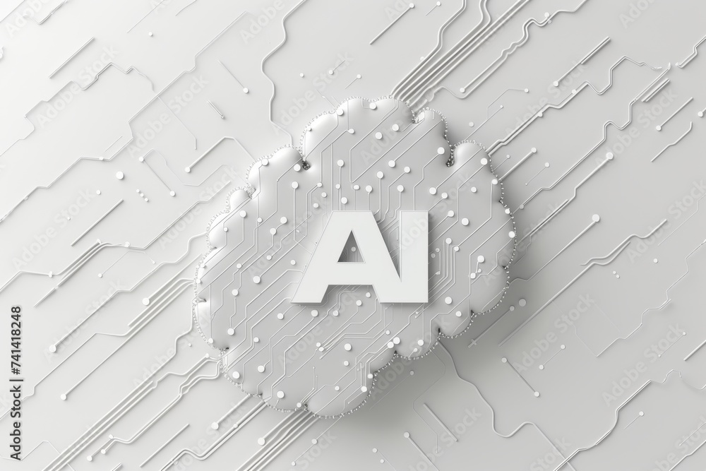 Poster ai brain chip brain connectivity and environment. artificial intelligence foresight mind seizures ax