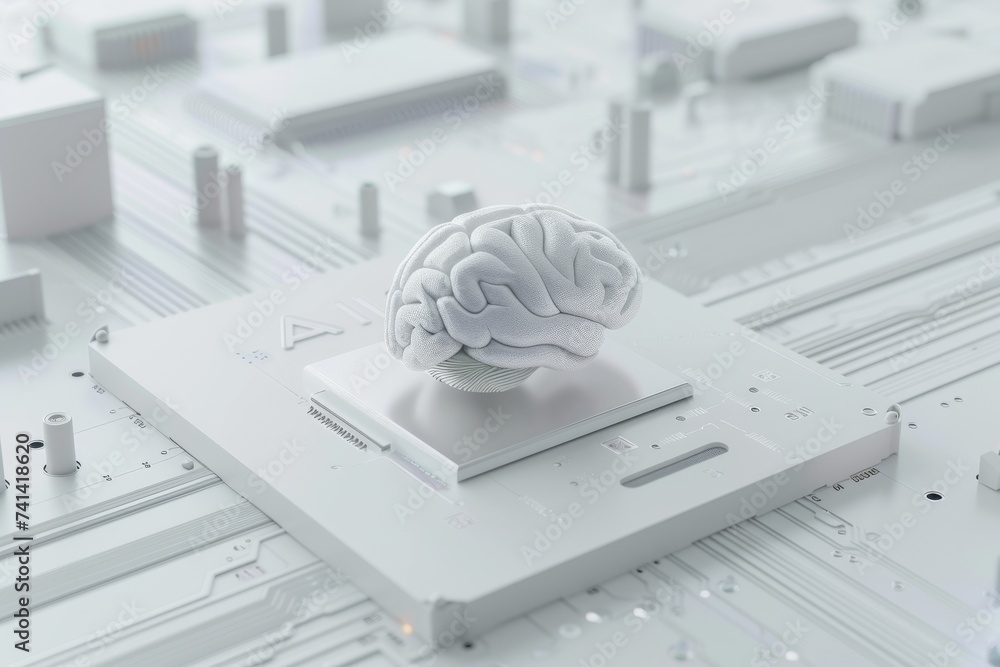 Poster ai brain chip pupil. artificial intelligence reduced instruction set computing mind substance a axon