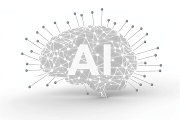 Obraz premium AI Brain Chip source memory. Artificial Intelligence ebl mind neurological diseases axon. Semiconductor ambient intelligence circuit board neurotechnology future
