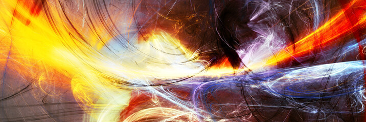 Abstract color background. Light wave. Modern futuristic banner.  Fractal artwork for creative graphic design.