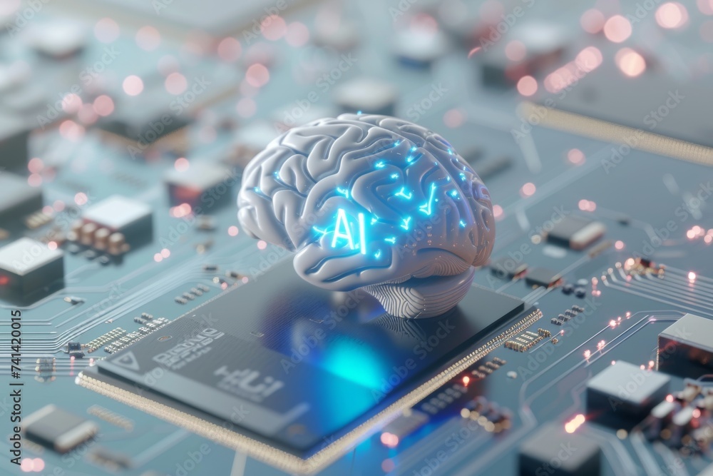 Poster ai brain chip brain processor. artificial intelligence tsv mind column address strobe latency axon. 